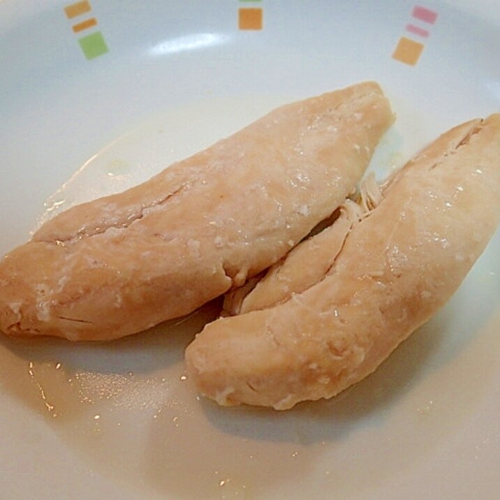 レンジで　塩麹蒸しささみ